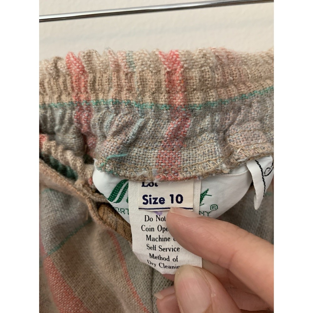 VTG Summit Plaid Skirt A-Line Midi Light Academia Prep Heritage Wool Pastel - Picture 6 of 9